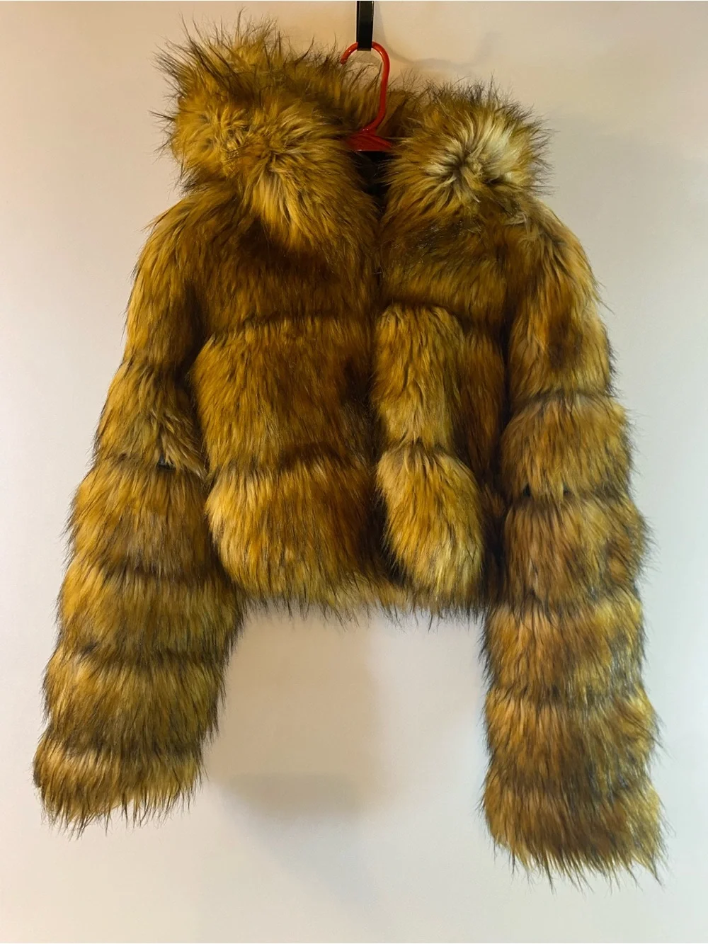 The AKIRA Label Gracelle Faux Fur Cropped Jacket Size XL